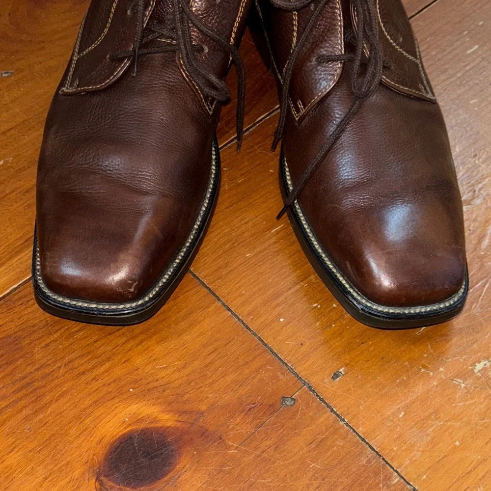 Alfani Dark Brown Chukka Soft Leather Boots Sz 10.5